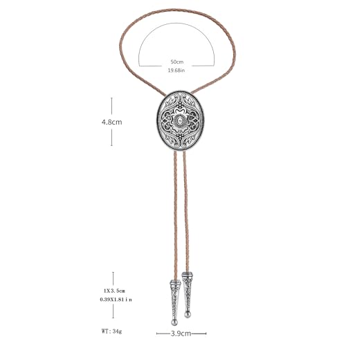 Image of GelConnie Floral Bolo Tie for Men Womens Bolo Tie Necklace Native American Black Men's Bolo Ties Western Cowboy Bolero Ties