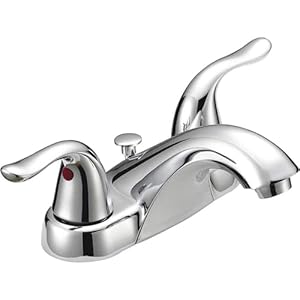 EZ-FLO Two-Handle Low-Arc Bathroom Faucet, Chrome, 10190
