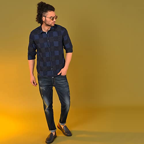 Image of Campus Sutra Men's Checkered Regular Fit Shirt