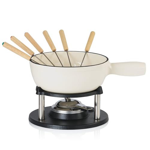 BBQ-Toro Gusseisen Fondue Set für 6 Personen | 2 Liter | Fondueset 9...