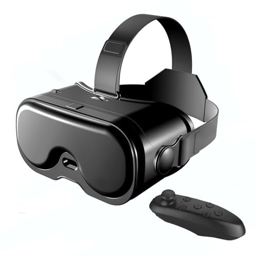 VBESTLIFE Auriculares VR, Gafas 3D con FOV Ajustable de 120°, Anti Luz Azul, para Smartphones iOS Android, con Controlador Bluetooth (Black)