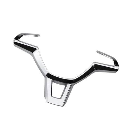 内装装飾 Compatible With Skoda For Octavia A7 2017 For Fabia 2016 2017 ステアリングホイール デコレーションパネル トリム インテリアアクセサリー(Glossy silver)