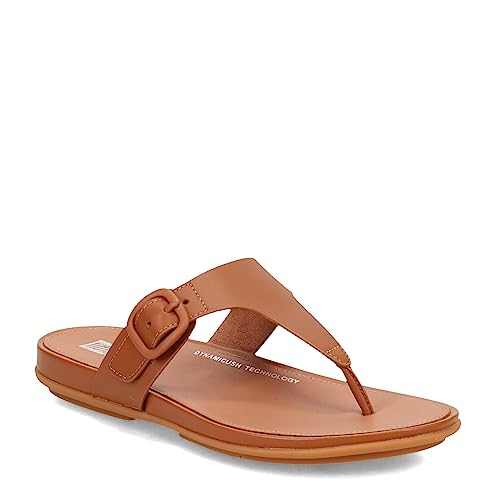 FitFlop Women's Gracie Rubber-Buckle Leather Toe-Post Sandals