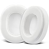 SOULWIT イヤーパッド 交換パッド for Skullcandy Crusher Wireless/Evo/ANC & Hesh 3/ANC/Evo & Venue ANC Wireless Over-Ear ヘッドセット用 イヤークッション ヘッドホンパッド 互換性 パッド ソフトレザー 高密度フォーム (ホワイト)