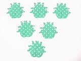 Neuf LOT 6 APPLIQUES TISSUS : coccinelle vert 3 * 3cm
