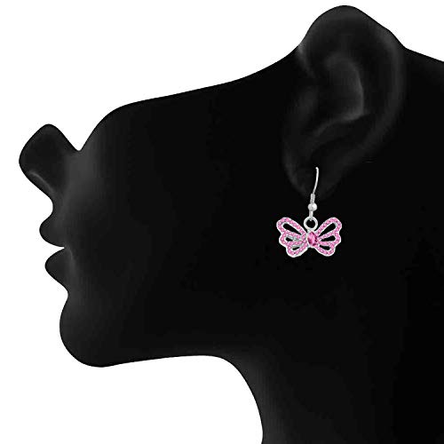 Rhodium Plated Butterfly Earrings ER1193751RPin