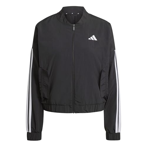 adidas Mujer ESSENTIALS 3-STRIPES LIFESTYLE WOVEN BOMBER JACKET, black/white, XS