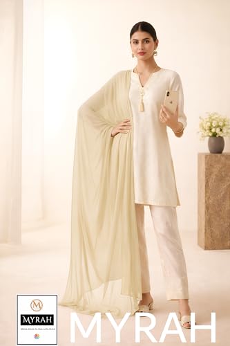 Image of MYRAH Chiffon Solid Casual Daily Use Dupatta For Women's & Girls Length - 2.50 Meter