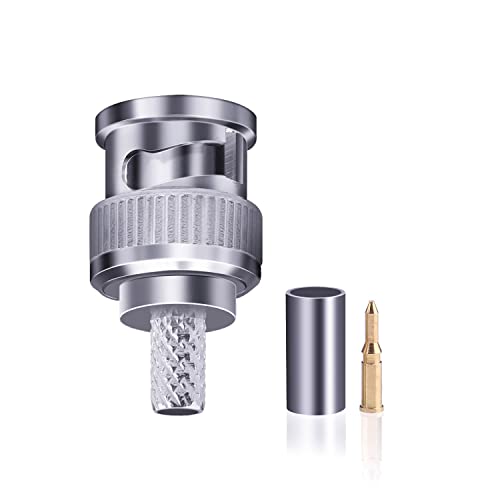 Fanbalunke BNC Male Connector 16 Pcs 50 Ohm BNC Male Plug Crimp Connector For 50 Ohm RG58 LMR195 RG142 RG223 Coaxial Cable BNC Type Solder Converter - Image 4