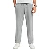 Idtswch Calça de moletom masculina 34/36/38/40 longa com costura interna para ioga, calça jogger casual solta com bolsos, Cinza-claro, Large Extra Long