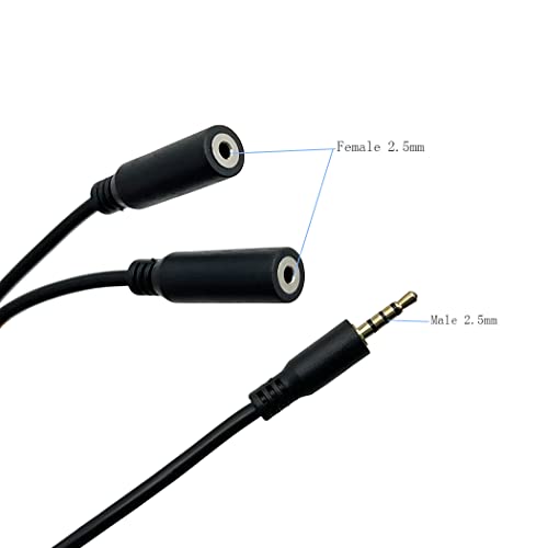 Seadream Cable Splitter Audio 2.5mm 2 Pack 12inch miniatura 2