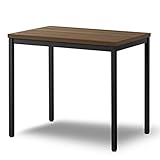 ottostyle.jp デスク 兼 ダイニングテーブル 幅80cm×奥行60cm×高さ72cm 【ウォールナット】 作業机 学習机 パソコンデスク アジャスター機能 ハニカム構造天板 テレワーク 在宅勤務 スチールフレーム シンプルデザイ