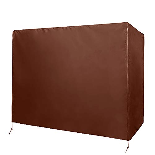 chengsan Swing Chair Cover, Heavy Duty Waterproof 3 Swing Seaters Cover, Hammock Canopy Swing Cover, Patio Furniture Cover (Brown)