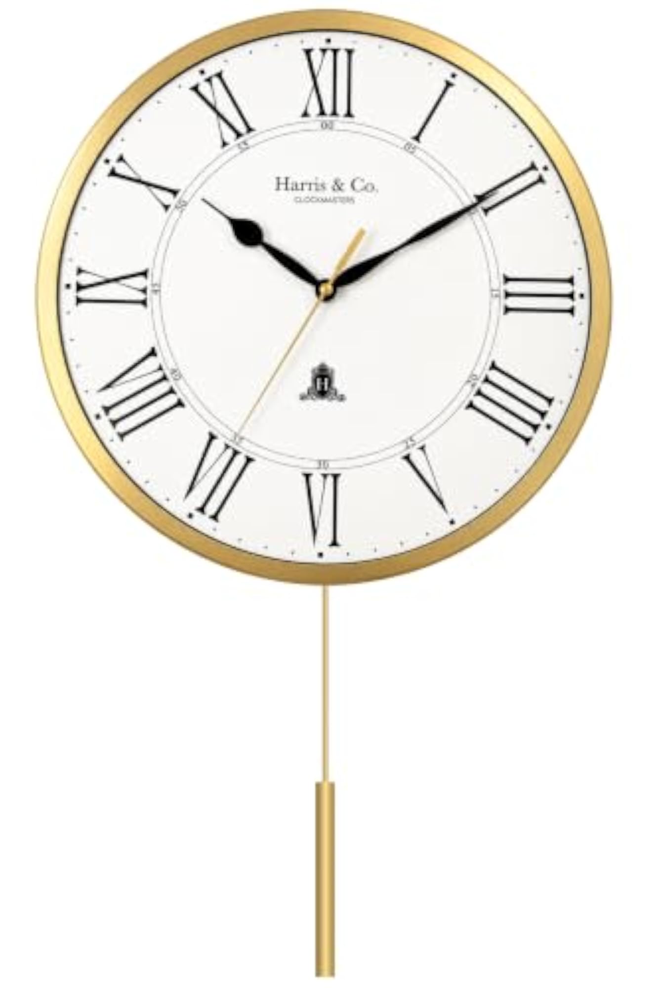 Pendulum Wall Clock, Silent Sweep Noiseless Movement