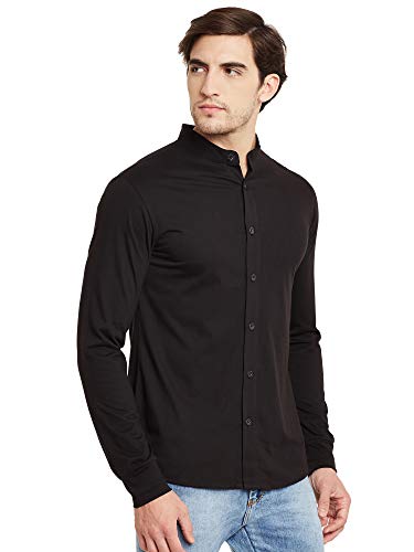 Image of GRITSTONES Men's Plain Regular Fit Casual Shirt (GSFSSHRT1472MRNBLK Maroon, Black Large)