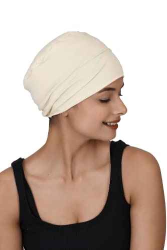 Image of The Headscarves Women Silky Soft Bamboo Viscose Sleep Cap for Hair Loss Chemo Headwear Skull Cap Free Size (Multicolor) (HS3 Multicolor)