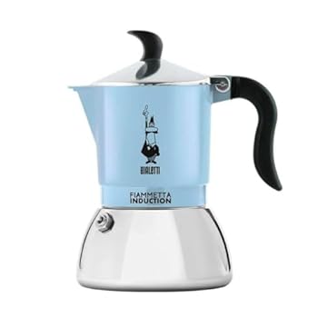 Bialetti Moka Fiammetta Induction 2 Tazze Azzurra Caffettiera Adatta a Induzione