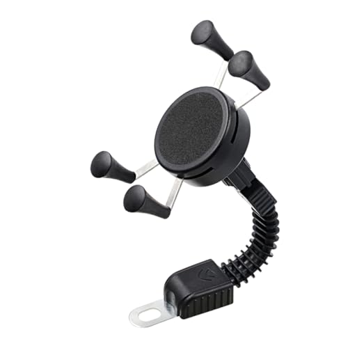 NUOBESTY Soporte de Teléfono X para Motocicleta Montaje y Antichoque Compatible con Smartphones de Instalación Rápida