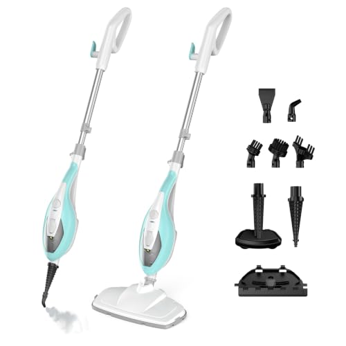 Image of OLIXIS 10 in 1 Steam Cleaner, Removable Handheld Steam Mop with 1550W for Floor Cleaning, 5m Cable, 2 Washable Ear Pads, Multifunction Wood Steamers