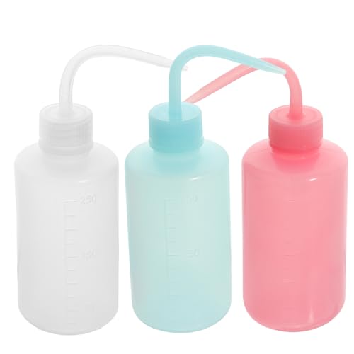 Angoily Botella Limpia Pestañas Exprimible 250 Ml 3 Unidades Abs Transparente Blanca Rosa Azul Herramienta de Limpieza para Maquillaje y Cuidado de Pestañas