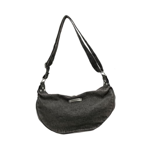 Greabuy Bolsos de hombro para mujer, bolso cruzado de moda para mujer, bolso de mezclilla con cómoda correa para el hombro, bolsa de compras para mujer, marrón oscuro