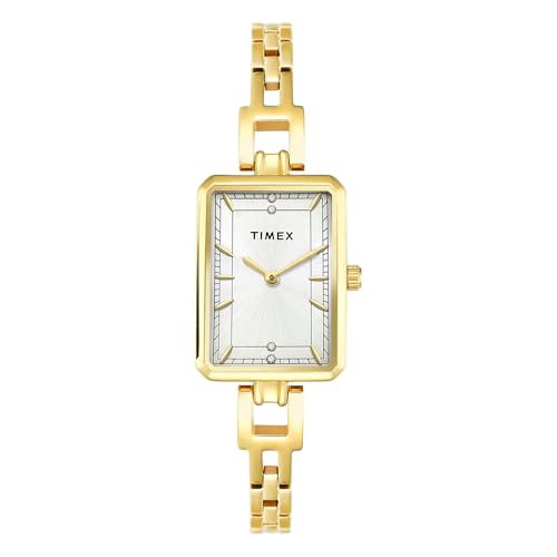 Image of TIMEX Silver-Tone Rectangle Dial Analog Women's Watch - TWEL22801