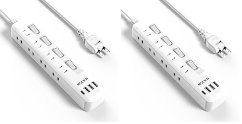 Mscienエムサイン 電源タップ usb付き 8個AC口 1個usbc 3個usba 延長コード 1m 雷ガード usb コンセント oa スイッチ付き 壁掛け たこあしコンセント テーブルタップ マルチタップ スイングプラグ おしゃれ 分岐 タコ足配線 (× 2)の商品画像（Amazon）