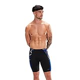 Speedo Herren Eco Endurance + Splice II Badehose, Schwarz/Chroma Blau/Weiß, 1