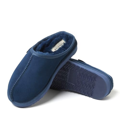 Image of Fireside by Dearfoams Women's Greta Genuine Shearling Clog Slippers, 100% Natural Suede Clogs for Outdoor & Indoor