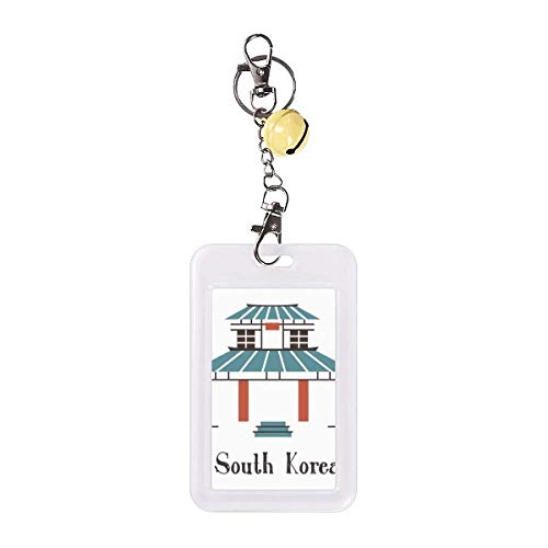 Étui de protection pour carte de crédit avec badge de Corée du Sud et cloche jaune