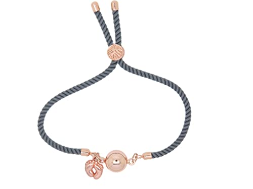 Bracelet Bola de Grossesse Couche Or Rose et Petits Pieds Cadeau Future Maman de Grossesse F de Bm créations