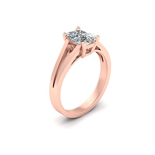 Bague en argent sterling coussin diamant blanc DFJ Femme pour élégance quotidienne