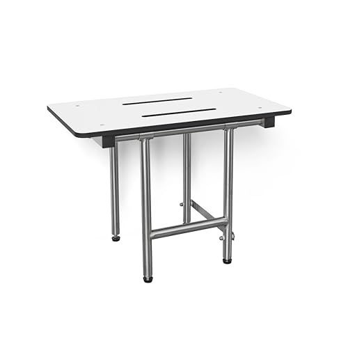 Seachrome 22 inch Wall-Mount Folding Shower Bench Seat with Legs,