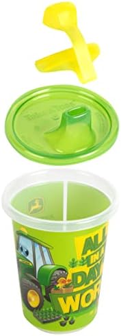 The First Years Take & Toss John Deere Sippy Cups - Reusable Toddlers Cups with Lids - Kids Party Pack with 2 Travel Caps - 10 Oz - 10 Count