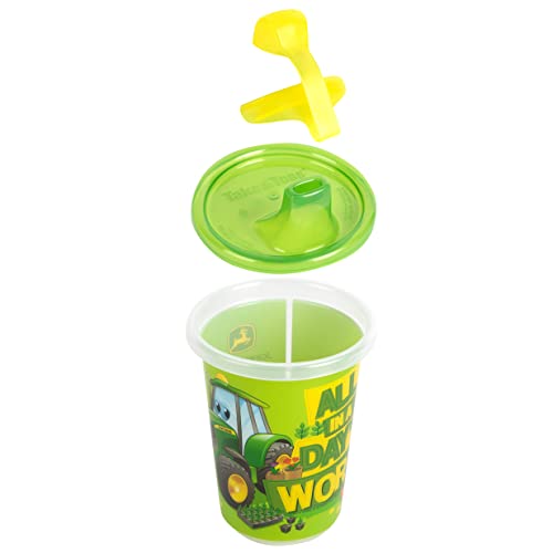 The First Years Take & Toss John Deere Sippy Cups - Reusable Toddlers Cups With Lids - Kids Party Pack With 2 Travel Caps - 10 Oz - 10 Count #TOP2