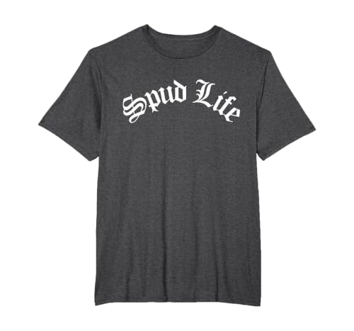 Spud Life Funny Potato Farmer French Fry Tater Tot Mash Food T-Shirt, Men's Big and Tall, Dark Heather Grey, 2X Tall