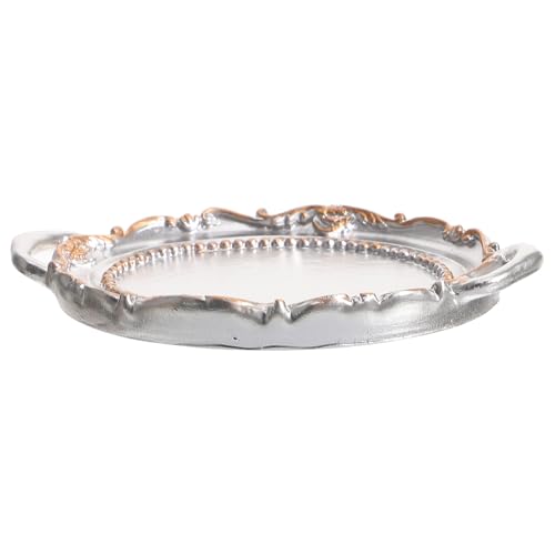 Zerodeko Bandeja Decorativa de Resina Plata Multifunción Práctica para Joyas Diseño Ligero Adecuado para Cocina y Uso en Muchas Ocasiones