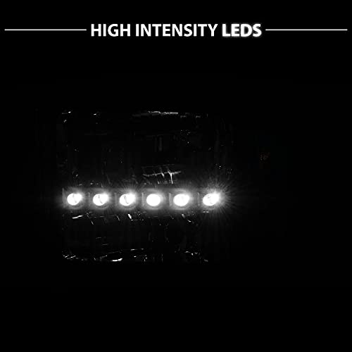 Amerilite Black Replacement Headlights 1Pc Led Running Light For Ford Excursion/Super Duty (Pair) Not Compatible With Seal Beam Lamp Version #TOP7