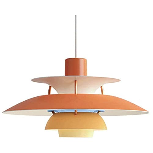 Lustre en fer orange moderne pour illuminer chaleureusement votre salon ou une table de cafe