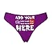 Custom Thongs for Women Add Your Text Customized Thongs with Photo Custom Sexy Funny Briefs for Women Lover Mom Wife Birthday 2 Sides Design Medium Purple