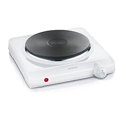 SEVERIN KP 1091 Piastra elettrica compatta 1500 W, Fornello con diametro da 18 cm e controllo della temperatura, Fornello campeggio perfetto per vacanze, camper e roulotte