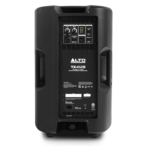 Alto TX412B 600 Watt 12-Zoll Akkubetriebener PA Anlage mit Bluetooth, 2-Kanal Mixer, für True Wireless Auftritte im Freien für Mobile DJs und Musiker