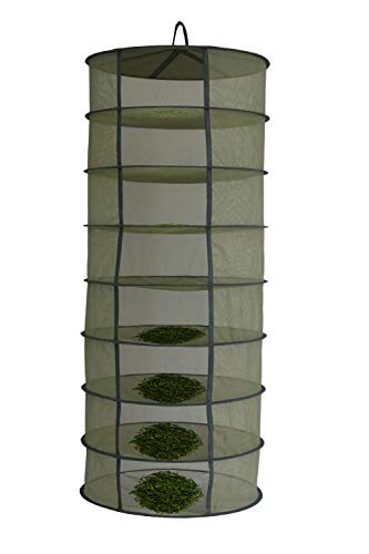 Image of 2ft 8 Layer Green Mesh Hanging Herb Drying Rack Dry Net