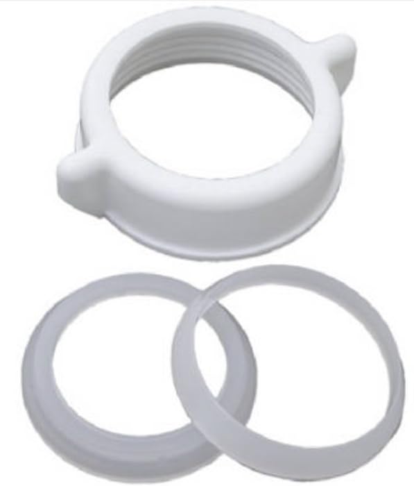 Master Plumber Slip Joint Nut & Washer, White Plastic, for 1-1/4" Or 1-1/2" O.D. Pipe - Pack of (100)