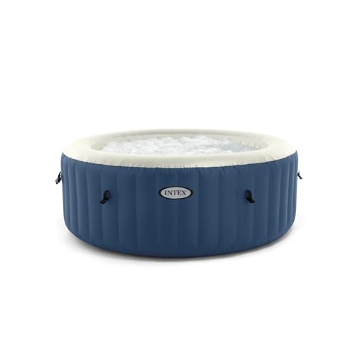 INTEX 28485EP - Juego de SPA de Masaje de Burbujas Redondas Azules para 4 Personas, para Exteriores, Inflable, portátil, Jacuzzi