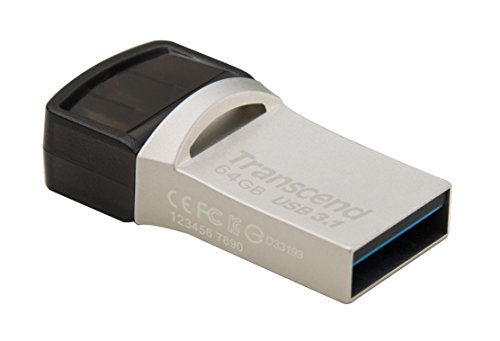 Clé USB 3.1 double connectique Transcend 64 Go JetFlash