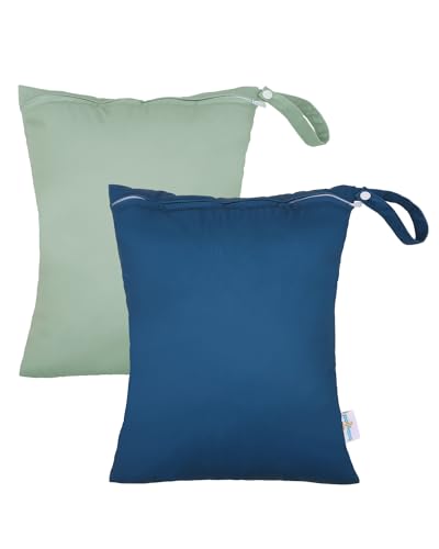 Image of babygoal Wet Dry Bags 2 Pack for Swimsuits, Waterproof Bag for Travel, Food Storage, Stroller, Daycare, Baby Diapers, Yoga, Beach, Pool, Wet Clothes LAU-NKD5354-B