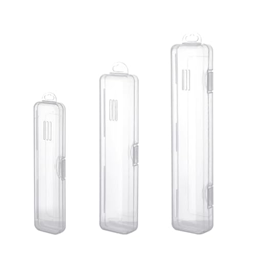 UCFBWO 3 Stück Tragbare Besteckbox,wiederverwendbarer Kunststoff Besteckkasten, Camping, Reisen, Schule, Picknick, Büro, transparent mit Deckel,...