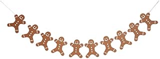 Wooden Gingerbread Man Christmas Party Bunting Decoration, 2M