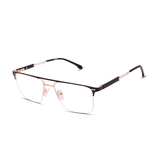 Image of Teen & 20 Rectangle Eyeglasses Frame for Men & Boys - Classic Half-Rim | Stylish & Lightweight Spectacle Frame | Durable Eyewear for Office, Study & Daily Use - TK9004
